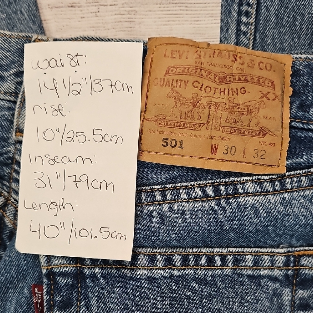 Levi's 30x32 Vintage Straight Blue Jeans, Button Up - Picture 2 of 14